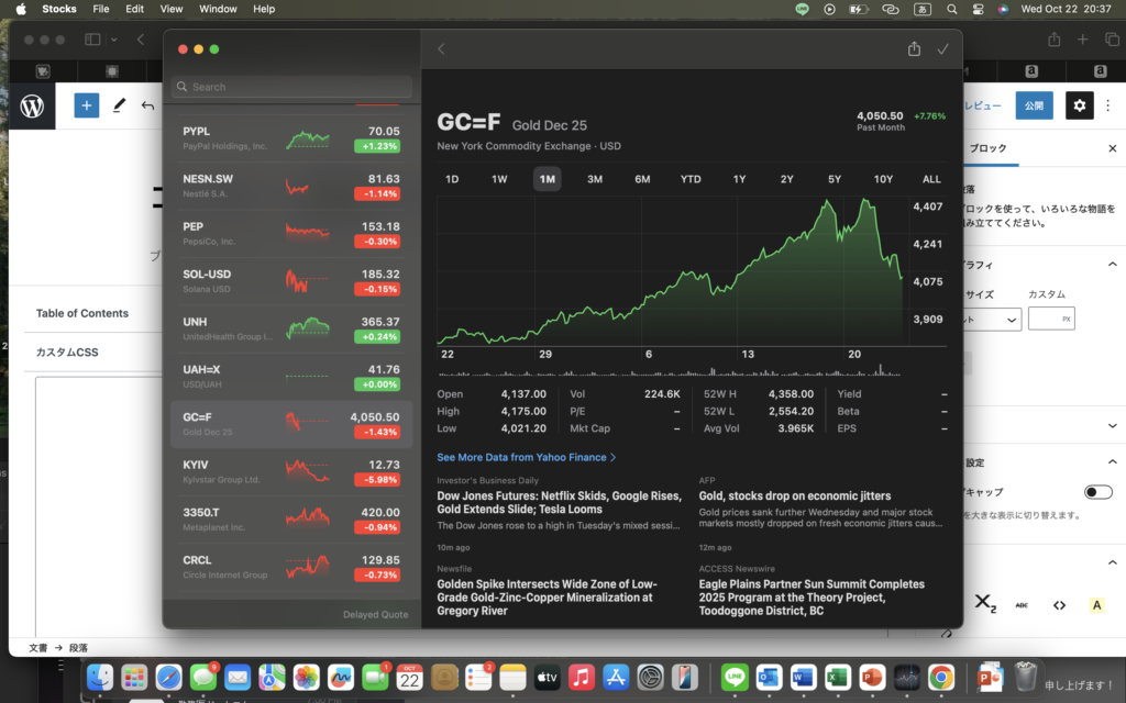 ゴールド　調整してるね。